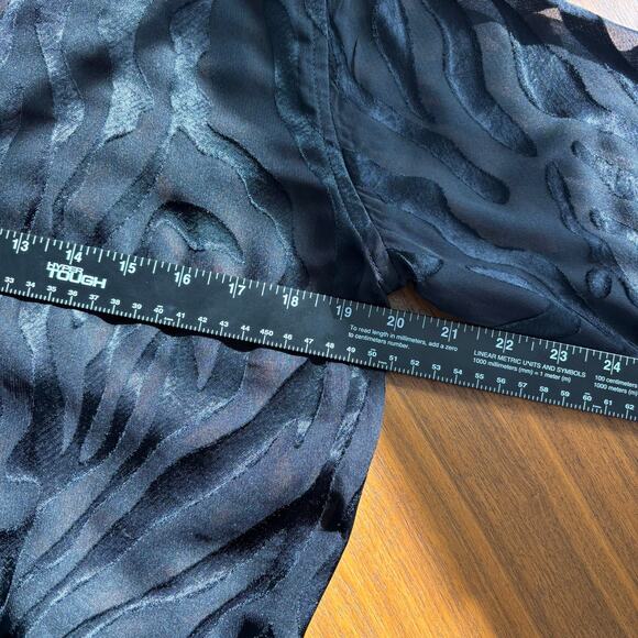 Y2K Additions by Chico's Sheer Zebra Print Blouse Black Funky Chic Size 1 - Picture 6 of 12